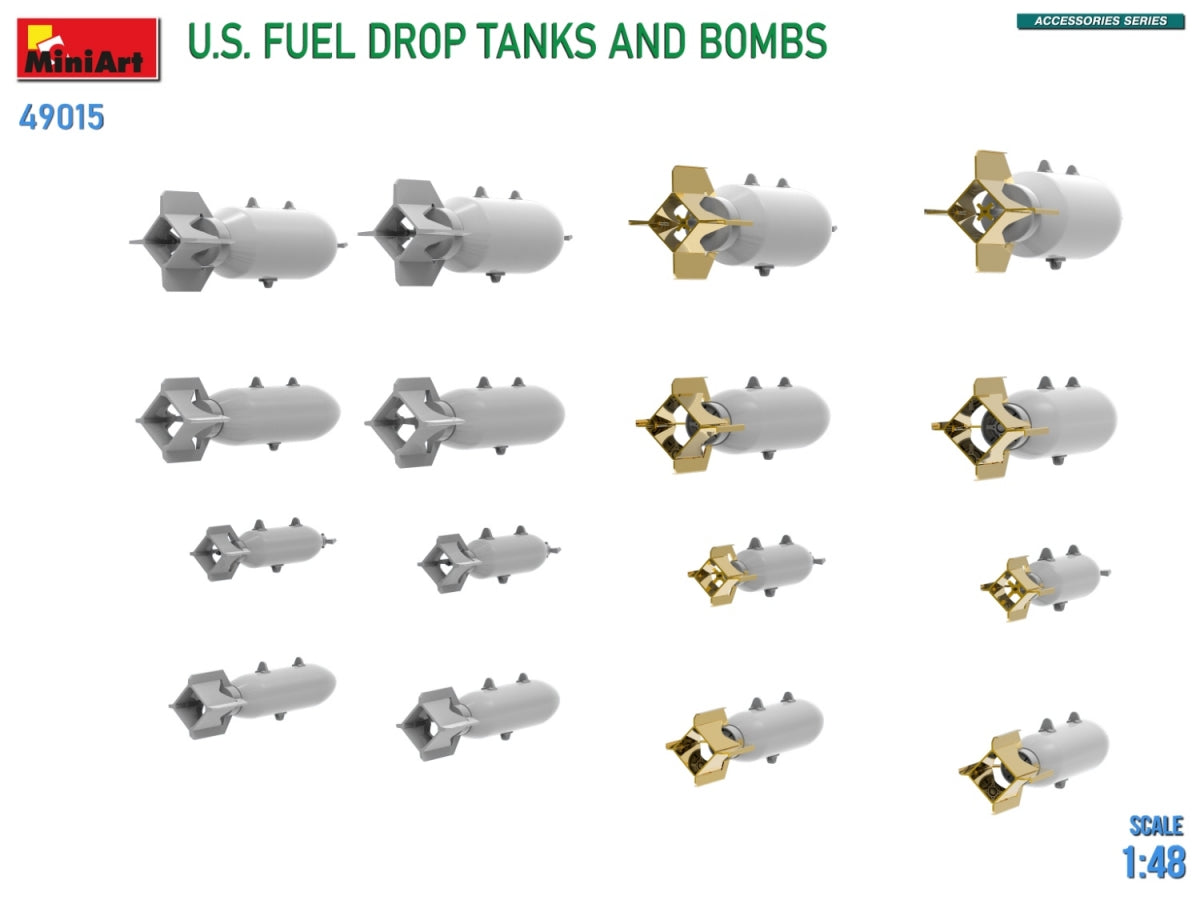 MiniArt 49015 US FUEL DROP TANKS AND BOMBS 1/48 – image 7