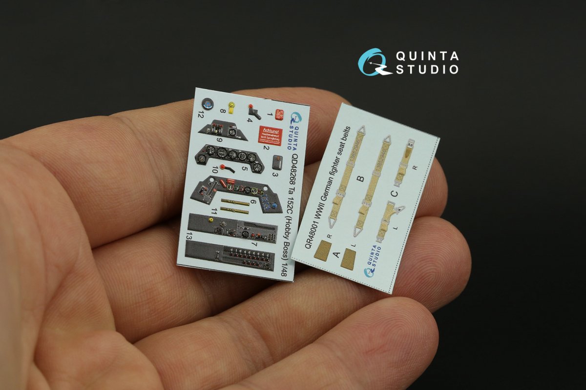 Quinta Studio QD48268 Ta 152C 3D-Printed &amp;amp; coloured Interior on decal paper (Hobby Boss) 1/48 – zdjęcie 5