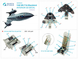 Quinta Studio QD48244 SR-71A 3D-Printed &amp;amp; coloured Interior on decal paper (Revell) 1/48 – immagine 15