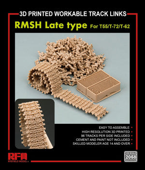 Rye Field Model 2058 RMSH Late Type For T55/-72/T-62 3D PRINTED WORKABLE TRACK LINKS 1/35 – Bild 2