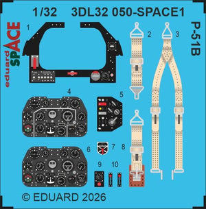 Eduard 3DL32050 North American P-51 B Space Set for EDUARD 1/32