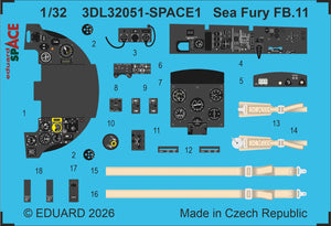 Eduard 3DL32051 Hawker Sea Fury FB.11 Space Set for DBMK 1/32