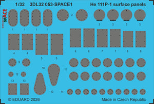 Eduard 3DL32053 Heinkel He-111 P-1 Surface Panel Space Set for REVELL 1/32