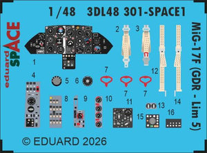 Eduard 3DL48301 MiG-17 F (GDR - Lim 5) Space Set for KINETIC 1/48