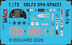 Eduard 3DL72094 Yakovlev Yak-1b Space Set for ARMA HOBBY 1/72