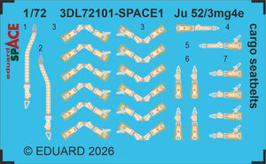 Eduard 3DL72101 Junkers Ju 52/3mg4e Cargo Seatbelts Space Set for AIRFIX 1/72