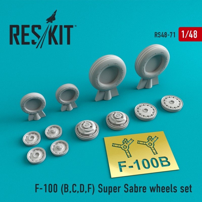 RESKIT RS48-0071 Jeu de roues North American F-100 Super Saber 1/48