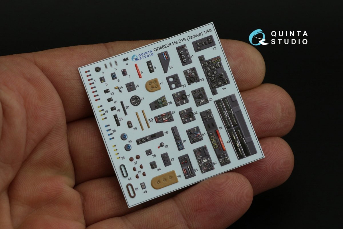 Quinta Studio QD48229 He 219 3D-Printed &amp;amp; coloured Interior on decal paper (Tamiya) 1/48 – Bild 11