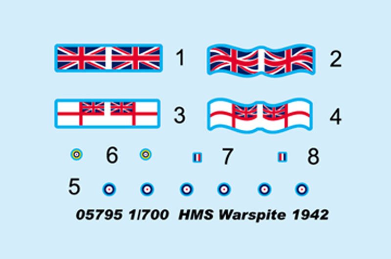 Trumpeter 05795 HMS Warspite 1942 1/700 – imagen 4