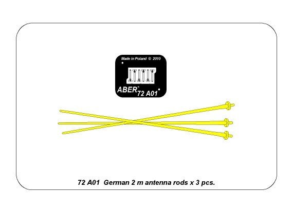 Aber 72A01 Niemieckie 2m anteny 3 szt. / German 2m antennas x3 pcs 1/72 – immagine 3