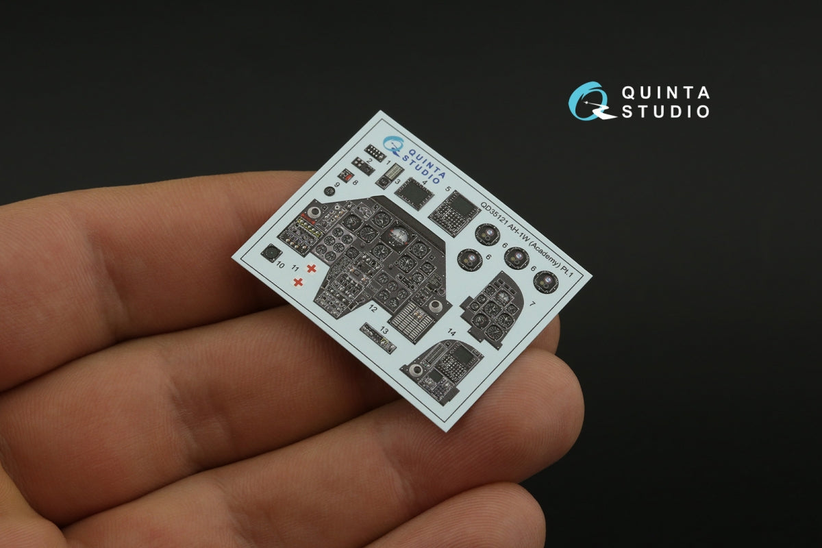 Quinta Studio QD+35121 AH-1W 3D-Printed coloured Interior on decal paper (Academy) (with 3D-printed resin parts) 1/35 – zdjęcie 6