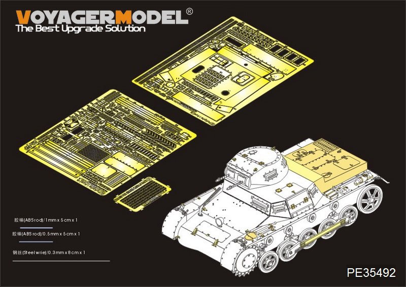 Maquette Voyager PE35492, char allemand Pz.Kpfw.I Ausf. B de la Seconde Guerre mondiale, pour maquette DRAGON 6186 au 1/35