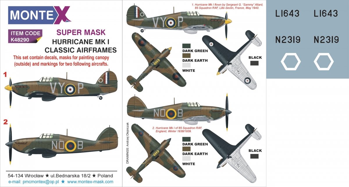 Montex K48290 HURRICANE AND EARLY 1/48