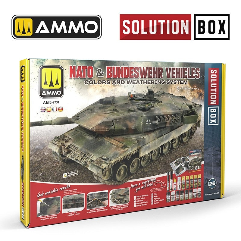 AMMO of Mig Jimenez 7731 SOLUTION BOX 26 – NATO &amp;amp; BUNDESWEHR Vehicles - Colors and Weathering System