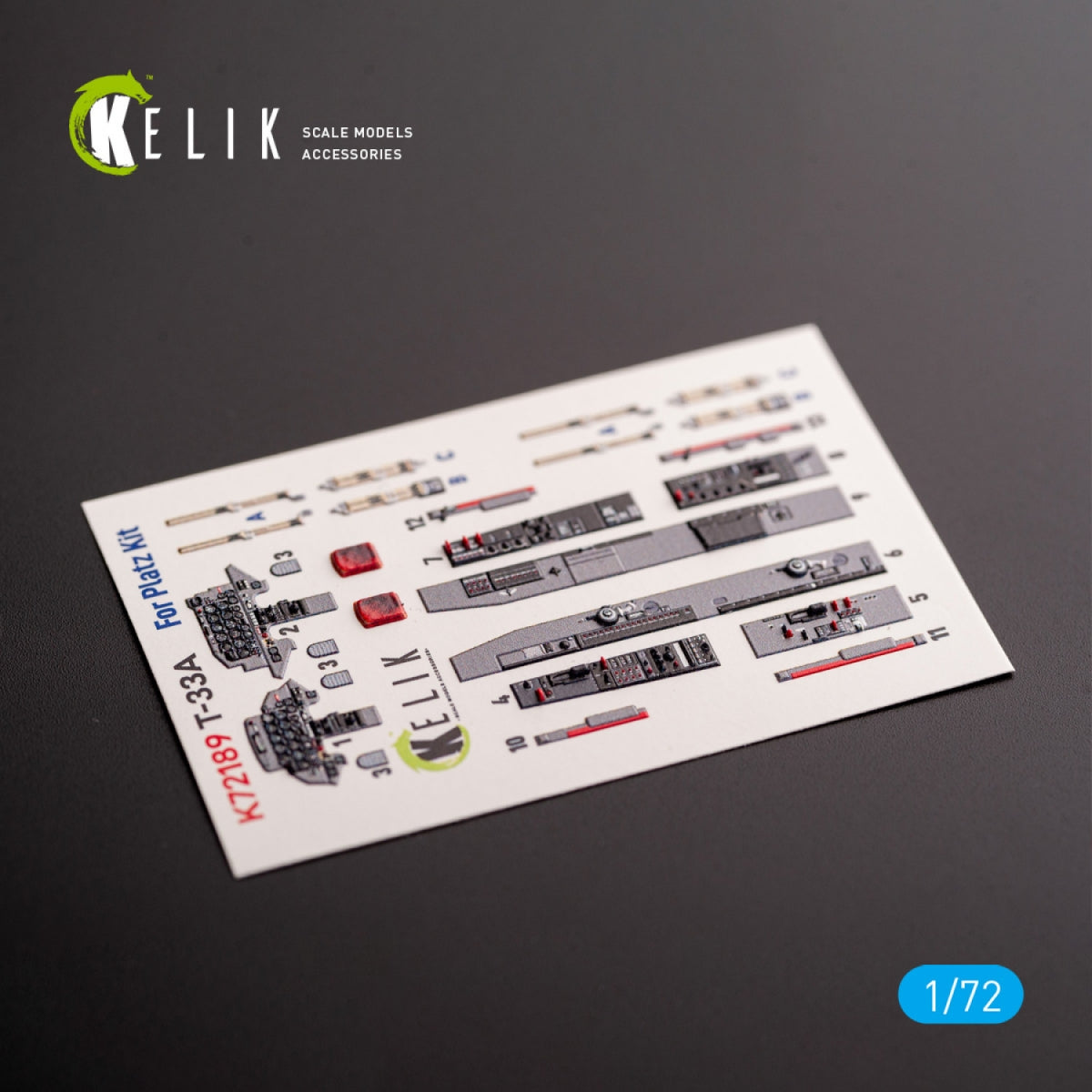 KELIK K72189 T-33A Shooting Star - interior 3D decals for Platz kit 1/72