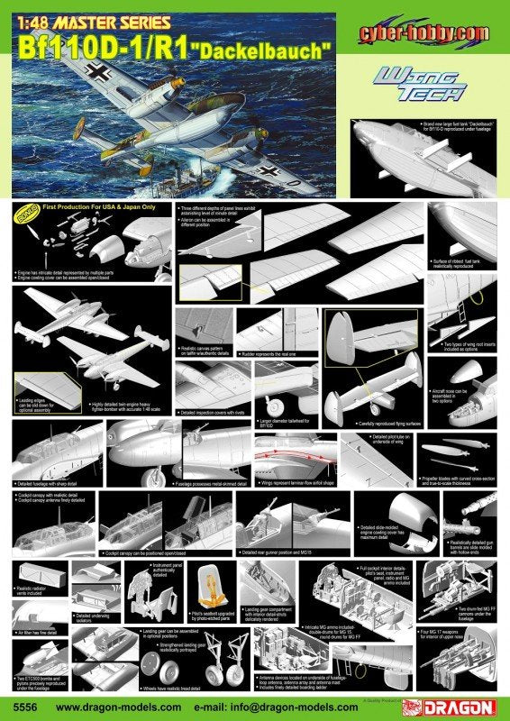 Dragon 5556 Bf-110 D-1/R1 Dackelbauch 1/48 – image 2