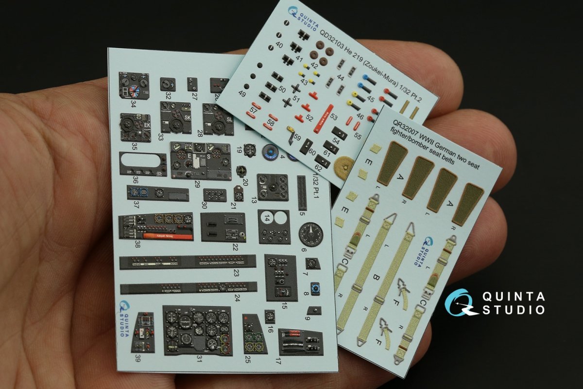 Quinta Studio QD32103 He 219 3D-Printed &amp;amp; coloured Interior on decal paper ( ZM SWS ) 1/32 – imagen 13