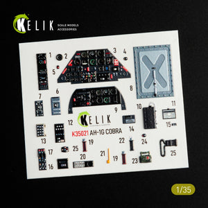KELIK K35021 AH-1G COBRA - Décalcomanies 3D pour intérieur de maquette ICM au 1/35 – image 2