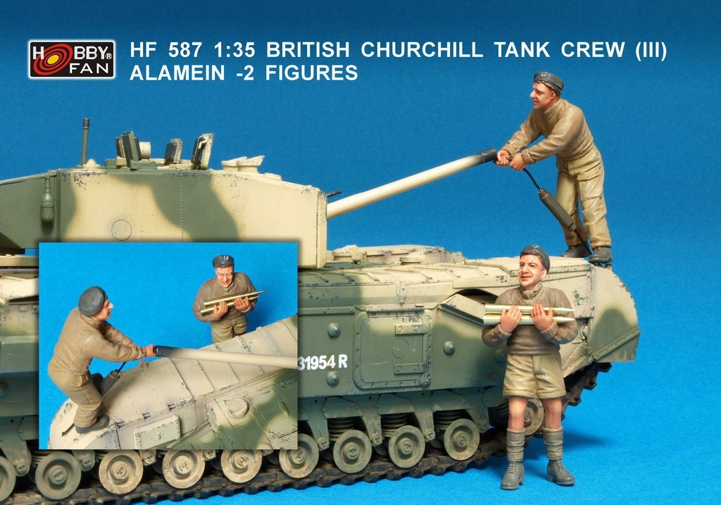 Hobby Fan HF587 BRITISH CHURCHILL TANK CREW (III) ALAMEIN -2 FIGURES