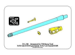 Aber 35L-236 Armament for T10 Heavy Tank 1x122 mm D-25TA, 1x12,7 cm Coaxial DShK 1/35 – Bild 10