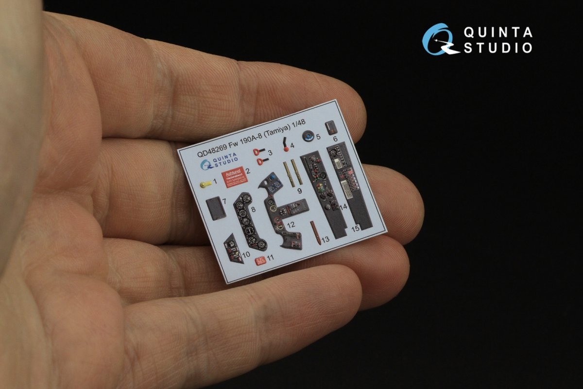 Quinta Studio QD48269 Fw 190A-8 3D-Printed &amp;amp; coloured Interior on decal paper (Tamiya) 1/48 – imagen 2