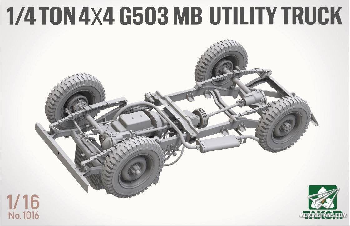 Takom 1016 1/4 ton 4×4 G503 MB Utility Truck ( Jeep Willys ) 1/16 – immagine 6