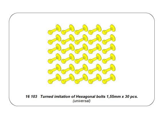 Aber 16103 Turned imitation of Hexagonal bolts 1,55mm x 30pcs. 1/16 – imagen 4