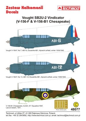 Techmod 48077 - Vought SB2U-2 Vindicator (V-156 Chesapeake) 1/48 – immagine 2