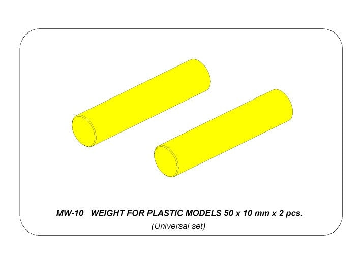 Aber MW-10 Dociążenie do plastikowych modeli / WEIGHT FOR PLASTIC MODELS 50 x 10 mm x 2 pcs.