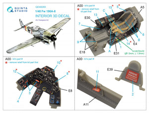 Quinta Studio QD48265 Fw 190A-8 3D-Printed &amp;amp; coloured Interior on decal paper ( Hasegawa ) 1/48 – imagen 2