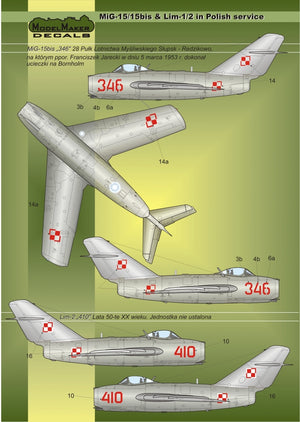 ModelMaker Decals D48023 MiG-15/15bis &amp;amp; Lim-1/2 in Polish service – Bild 3