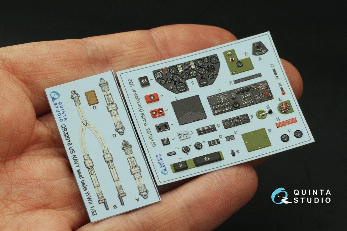 Quinta Studio QD32223 P-40M 3D-Printed coloured Interior on decal paper (Hasegawa) 1/32 – imagen 3