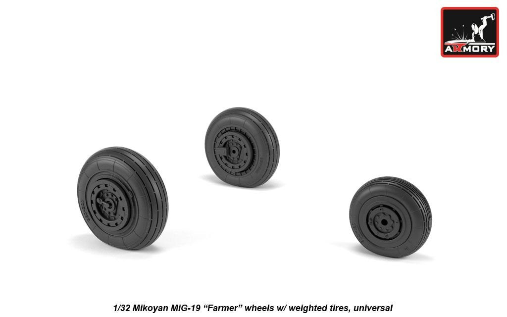 Armory Models AW32012 Mikoyan MiG-19 Farmer wheels w/ weighted tires 1/32 – zdjęcie 2