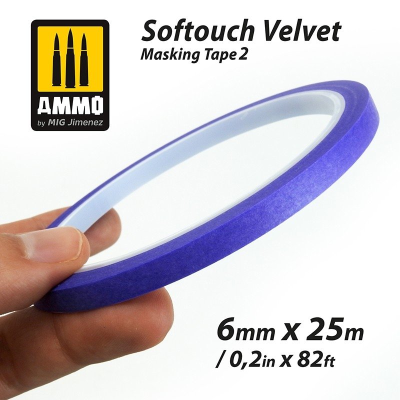 AMMO of Mig Jimenez 8241 SOFTOUCH VELVET MASKING TAPE 2 (6mm X 25M) – immagine 2