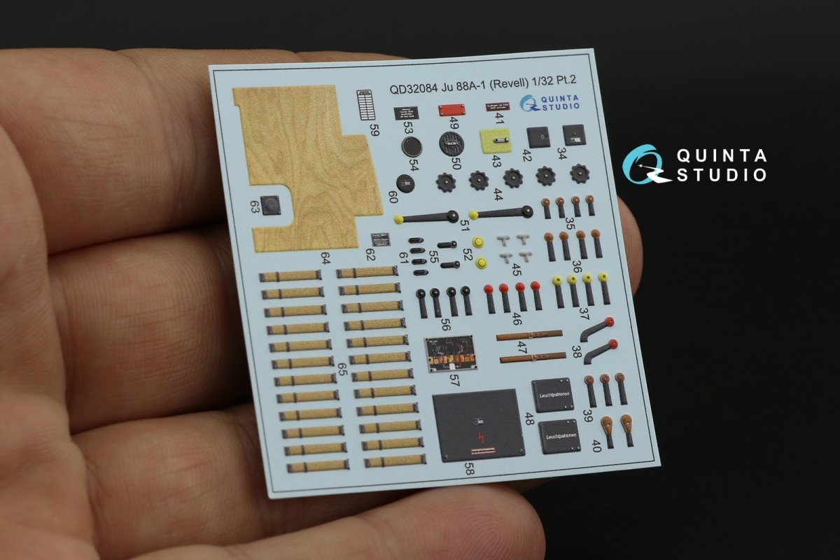 Quinta Studio QD32084 Ju 88A-1 3D-Printed &amp;amp; coloured Interior on decal paper ( Revell ) 1/32 – Bild 13