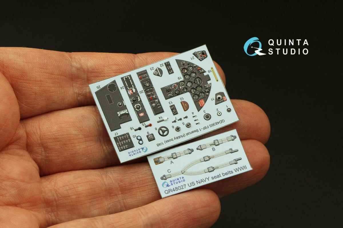 Quinta Studio QD48365 F8F-1 Bearcat 3D-Printed &amp;amp; colored Interior on decal paper (Hobby Boss) 1/48 – image 3