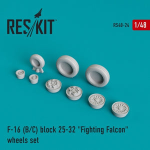 RESKIT RS48-0024 F-16 (B/C) block 25-32 &amp;quot;Fighting Falcon&amp;quot; resin wheels 1/48