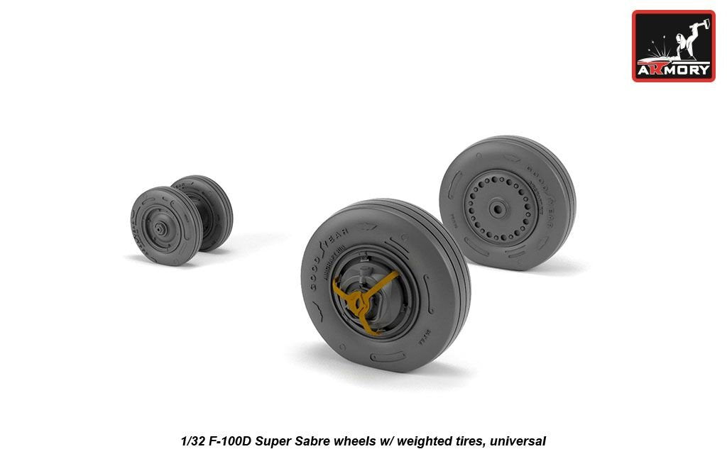Armory Models AW32303 F-100D Super Sabre wheels w/ weighted tires 1/32 – Bild 2