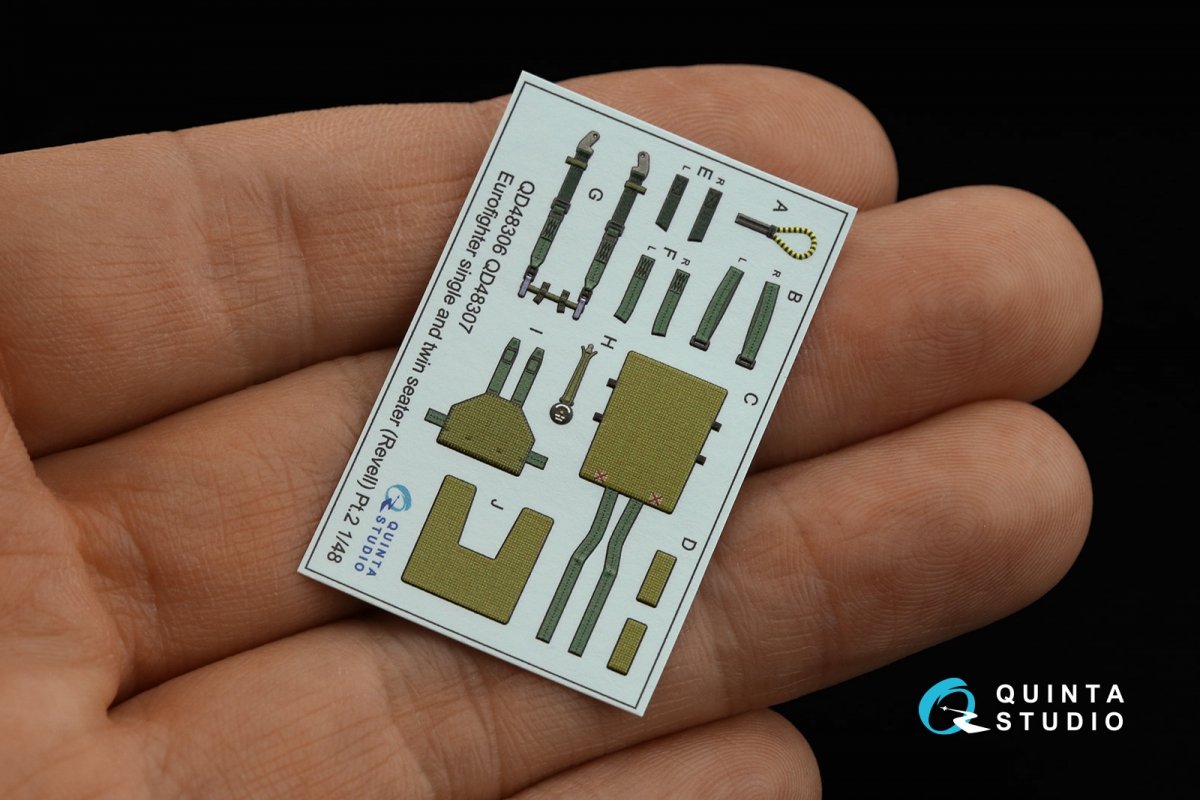 Quinta Studio QD48306 Eurofighter single seater 3D-Printed &amp;amp; coloured Interior on decal paper (Revell) 1/48 – zdjęcie 3