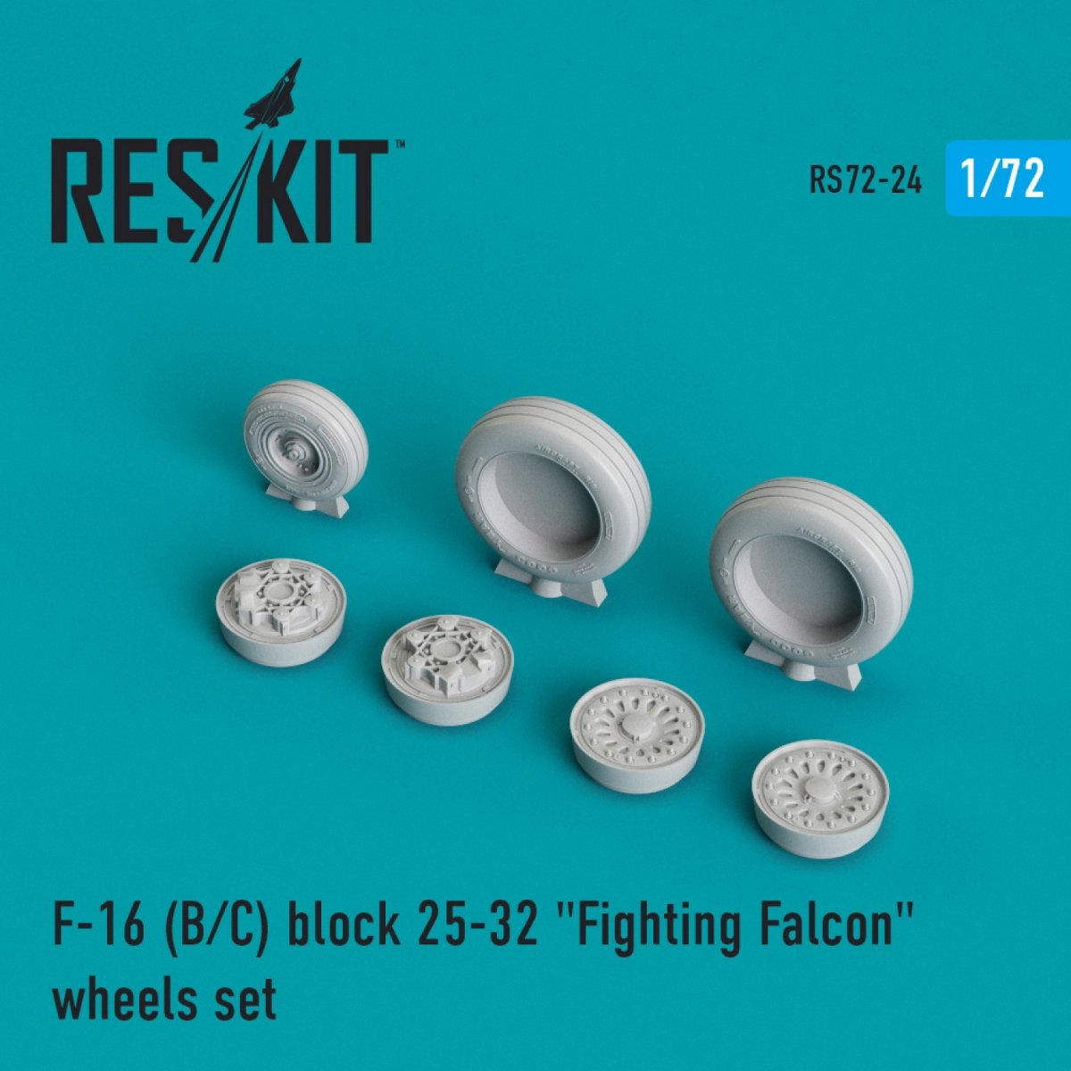 RESKIT RS72-0024 F-16 (B,C) BLOCK 25-32 "FIGHTING FALCON" WHEELS SET 1/72