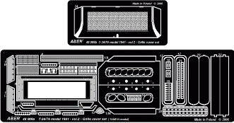 Aber 48009 Russian medium tank T-34/76 1941 model - vol. 2 - additional set - grille cover 1/48 – zdjęcie 4