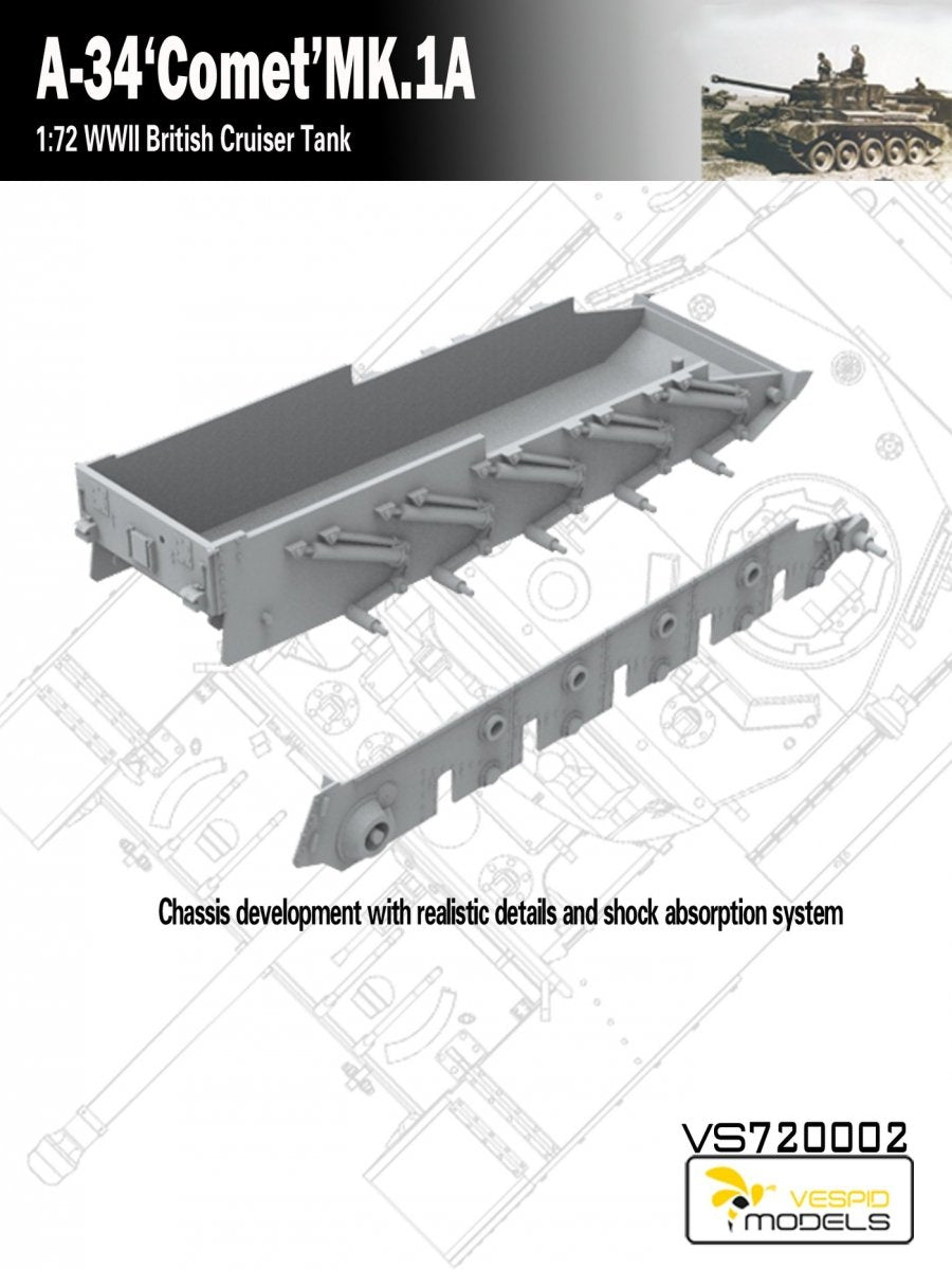Vespid Models VS720002 A-34 &amp;#39;Comet&amp;#39; MK.1A British Cruiser Tank 1/72 – zdjęcie 5