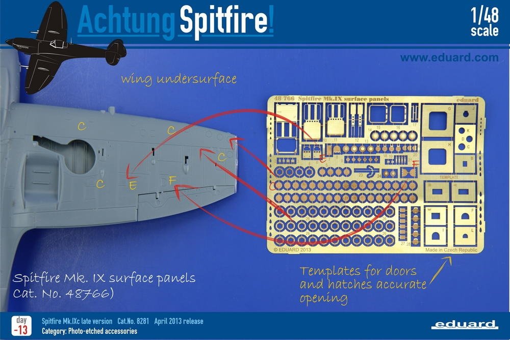 Eduard 48766 Spitfire Mk. IX surface panels 1/48 EDUARD – Bild 6