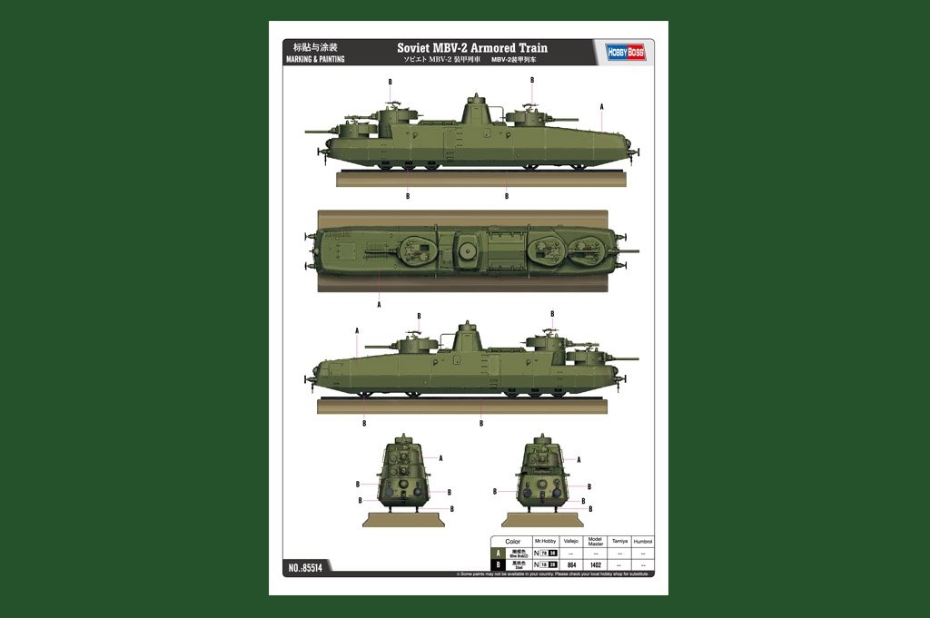 Hobby Boss 85514 Soviet MBV-2 Armored Train 1/35 – zdjęcie 3