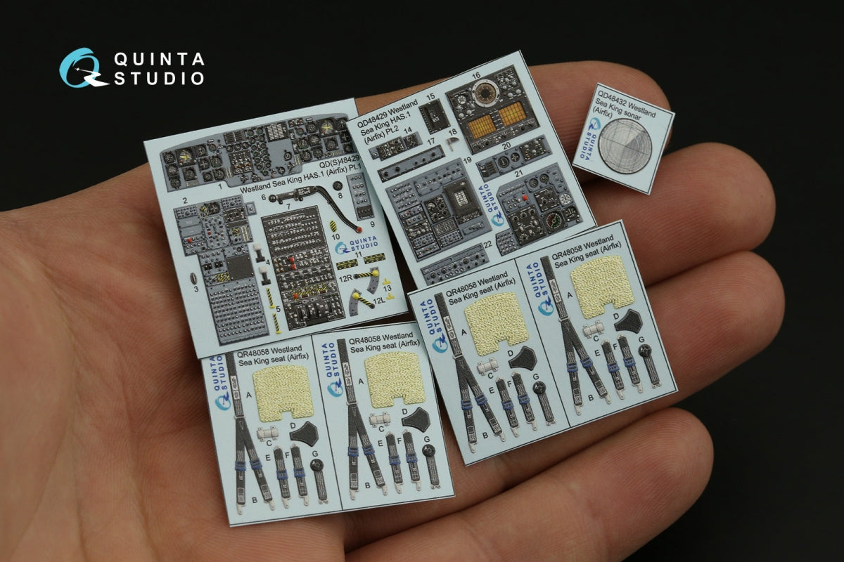 Quinta Studio QD48429 Westland Sea King HAS.1 3D-Printed &amp;amp; coloured Interior on decal paper (Airfix) 1/48 – Bild 3