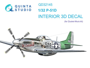 Quinta Studio QD32145 P-51D Mustang 3D-Printed &amp;amp; coloured Interior on decal paper (Zoukei-Mura SWS) 1/32