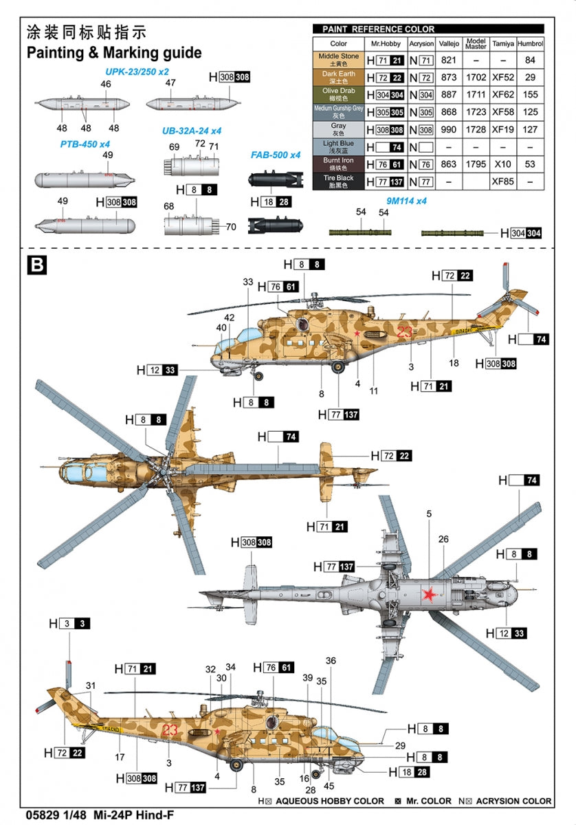 Trumpeter 05829 Mi-24P Hind-F 1/48 – immagine 3