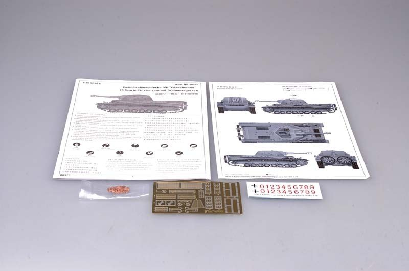Trumpeter 00373 Heuschrecke IVb Grasshopper 10.5cm le FH 18/1 L/28 auf Waf 1/35 – Bild 3