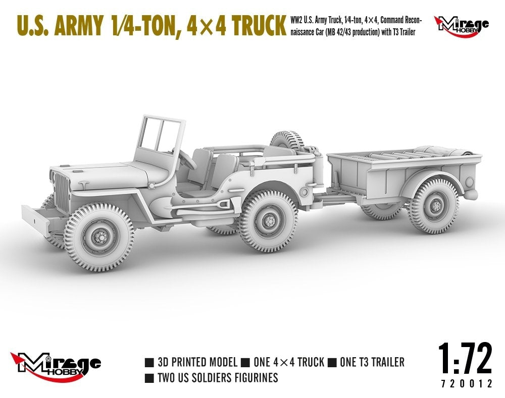 Mirage Hobby 720012 U.S. ARMY 1/4‑TON, 4×4 TRUCK 1/72 – Bild 5