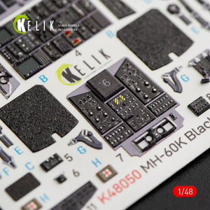 KELIK K48050 MH-60K BLACK HAWK INTERIOR 3D DECALS FOR ITALERI KIT 2666 1/48 – zdjęcie 4